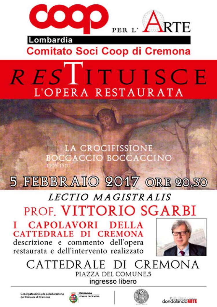Lection Magistralis del prof. Vittorio Sgarbirecupero del dipinto Gesù Cristo Crocifisso di Boccaccio Boccaccino