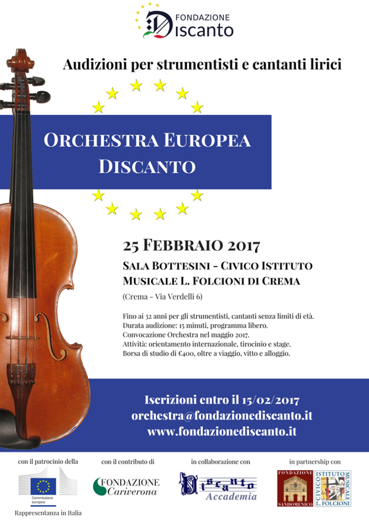 Audizioni per strumentisti e cantanti lirici