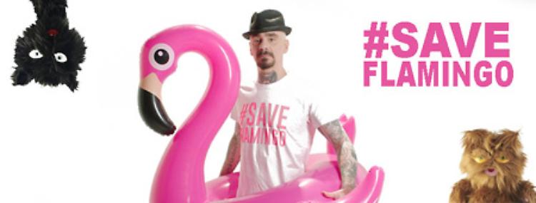 J-Ax adotta un fenicottero rosa: video virale per il WWF