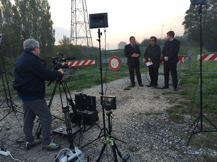 Il ponte sul Po nel collegamento di 'Buongiorno Regione'