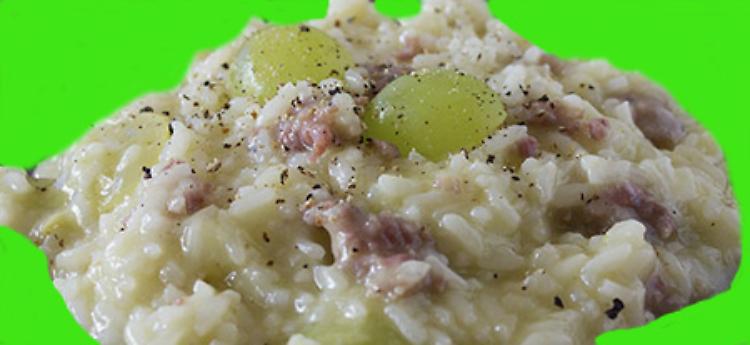 LA RICETTARisotto uva e salsiccia