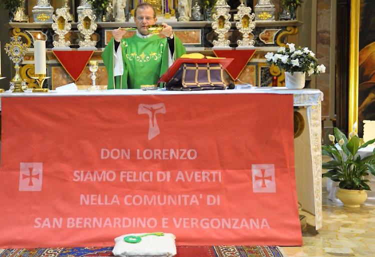 'Don Lorenzo siamo felici di averti nella comunità di San Bernardino e Vergonzana'