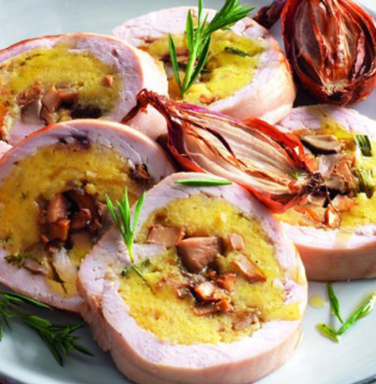 LA RICETTATacchino con patate e funghi