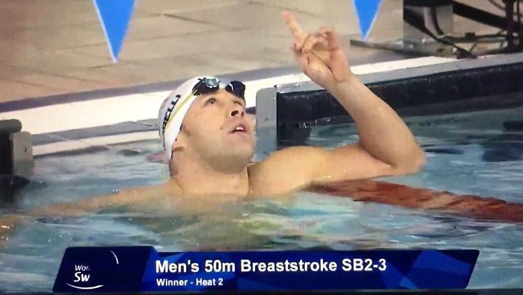 Efrem Morelli campione del mondo paralimpico nei 50 rana