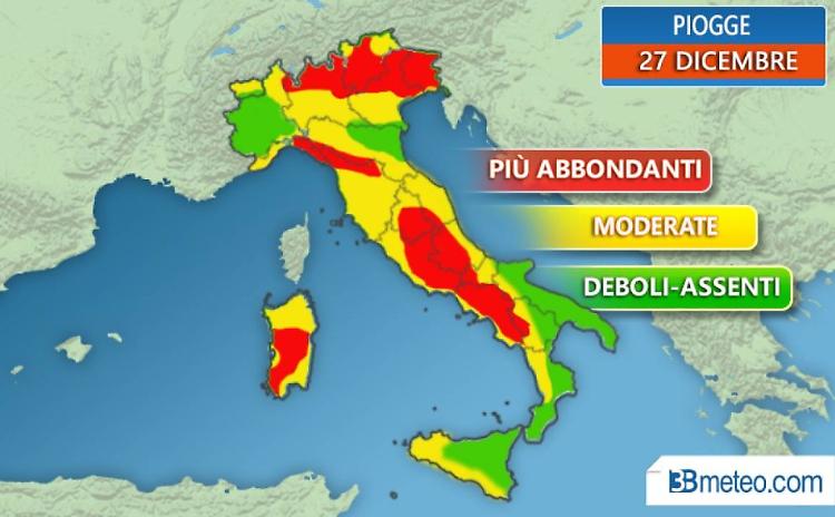 Maltempo invernale in arrivo con pioggia, vento e neve