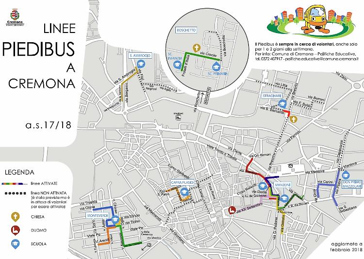 Mobilità sostenibile: ecco la mappa delle linee Piedibus