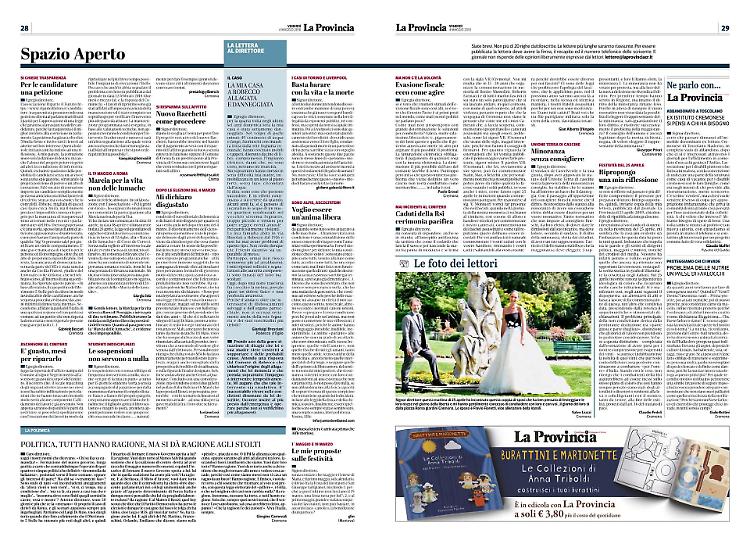 Lettere al Direttore del 4 Maggio