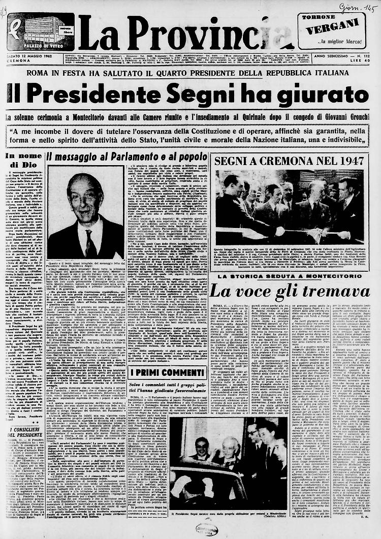 Il Presidente Segni ha giurato