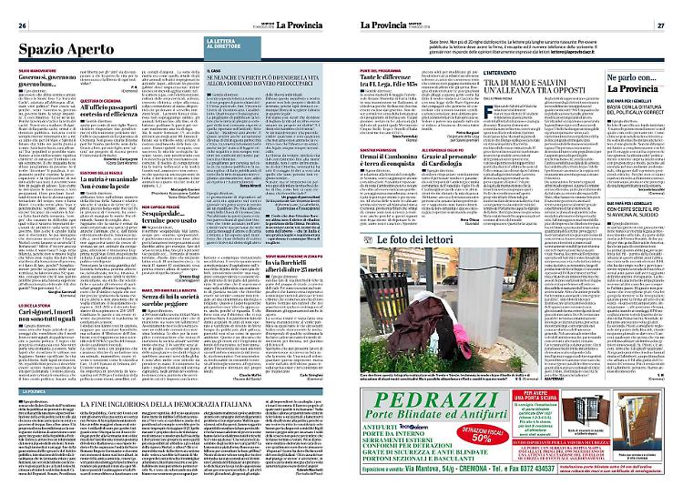 Lettere al Direttore del 15 Maggio