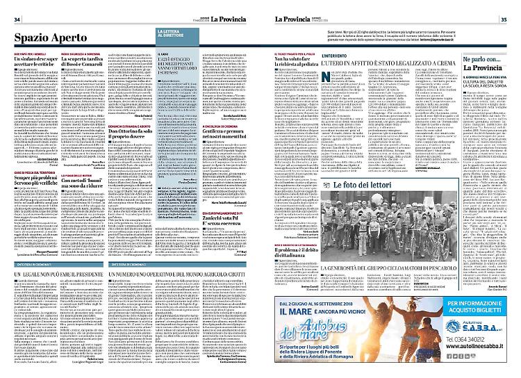 Lettere al Direttore del 17 Maggio