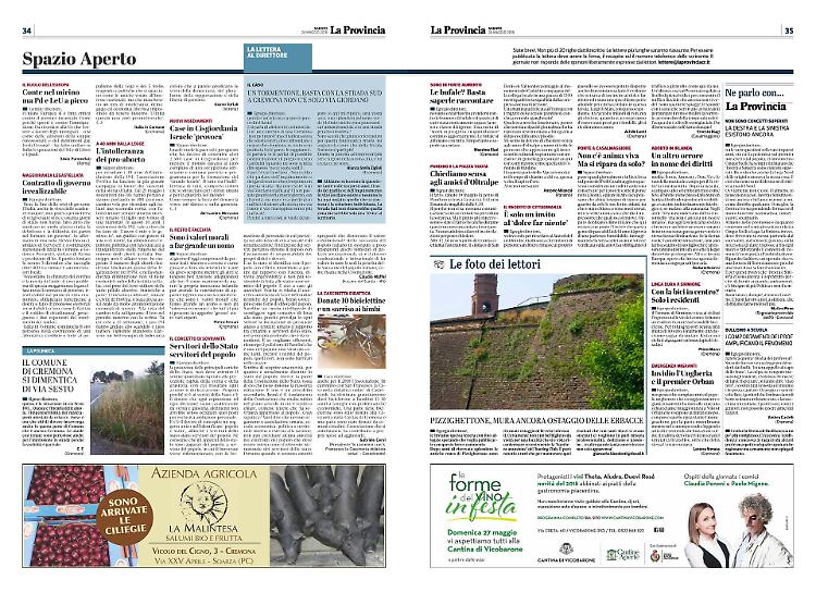 Lettere al Direttore del 26 maggio