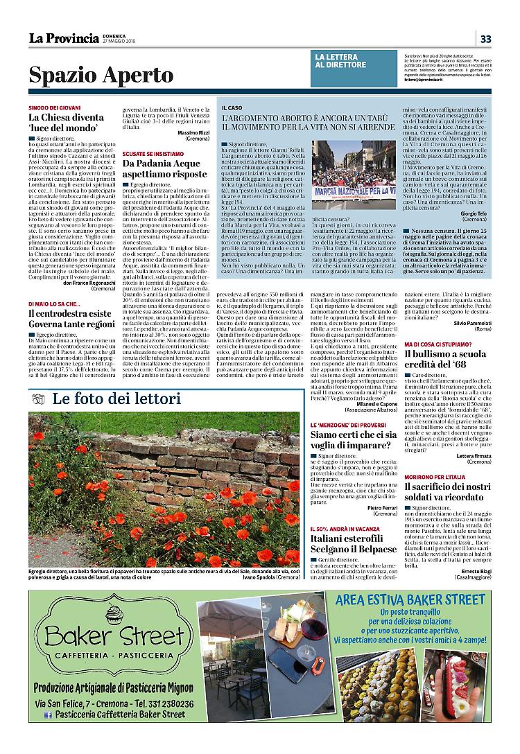 Lettere al Direttore del 27 maggio