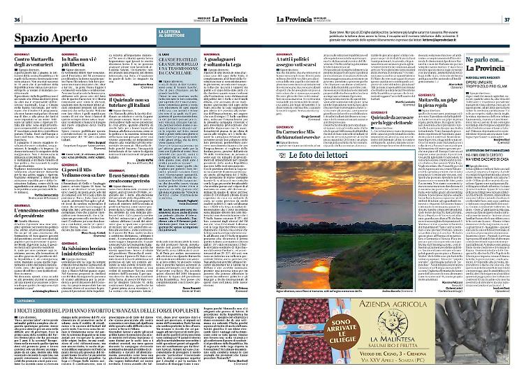 Lettere al Direttore del 30 maggio