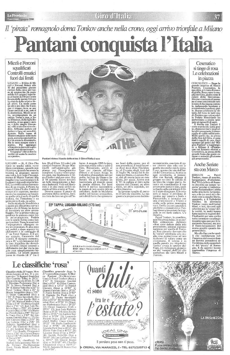 Pantani conquista l'Italia