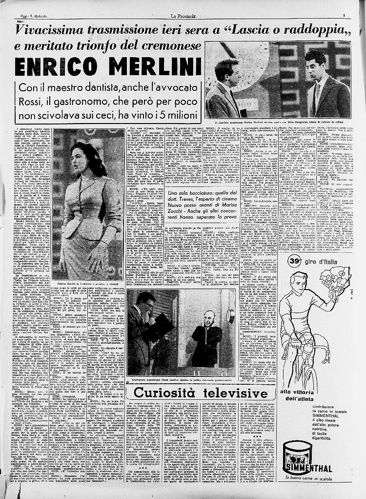 Enrico Merlini trionfa a Lascia o raddoppia
