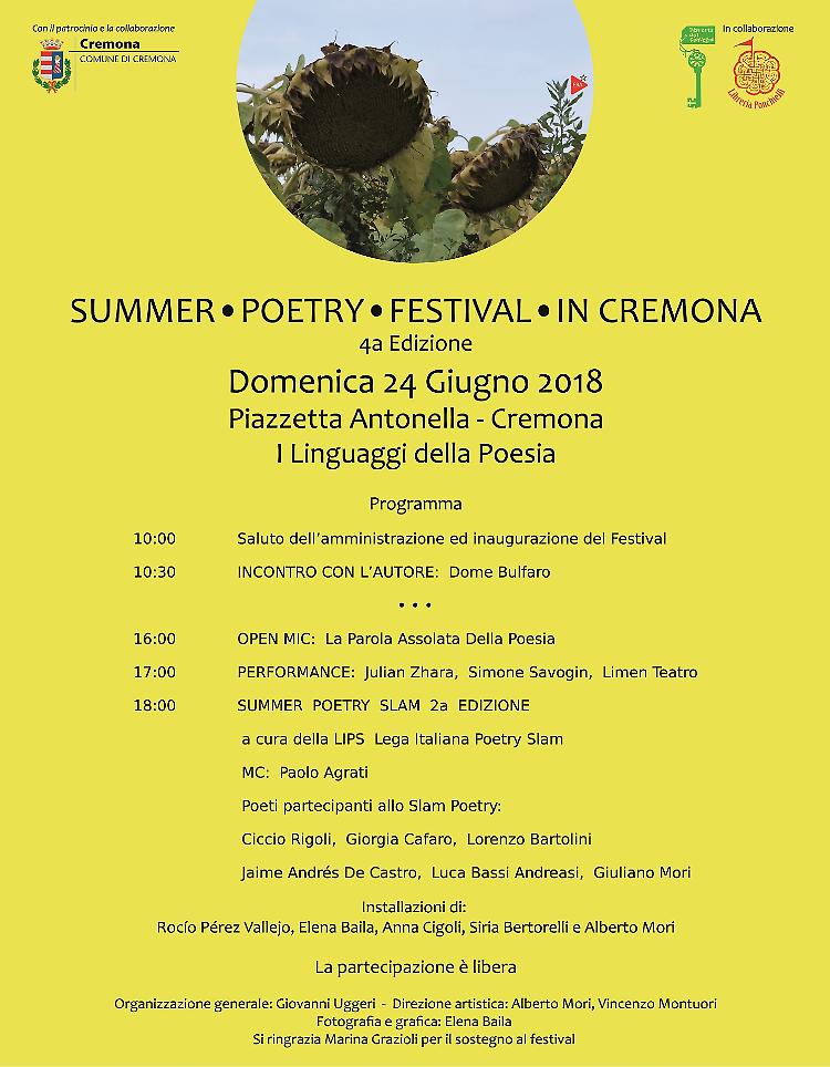 Summer Poetry festival in Cremona