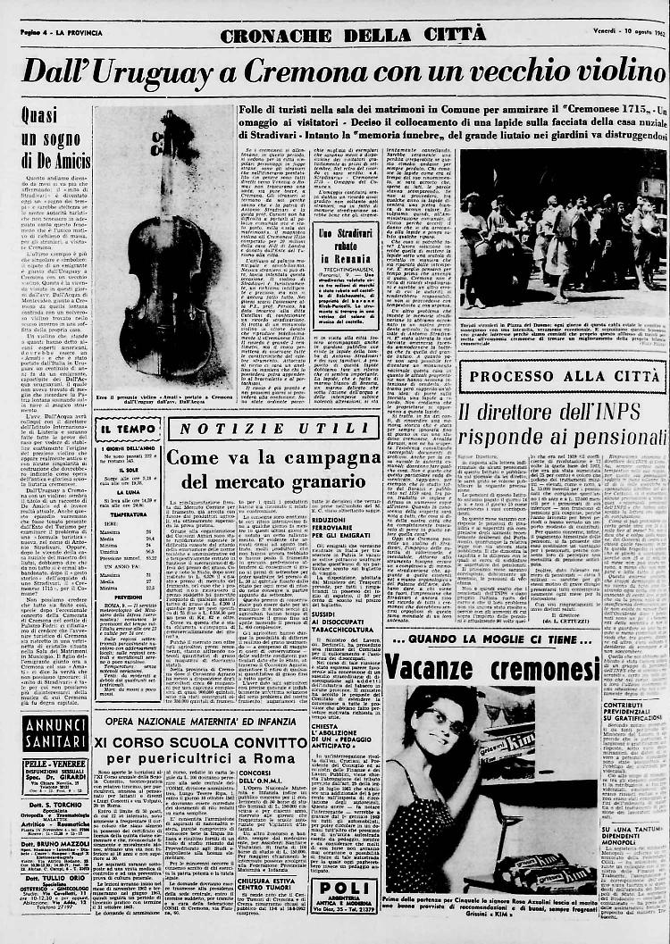 Dall’Uruguay a Cremona con un vecchio violino