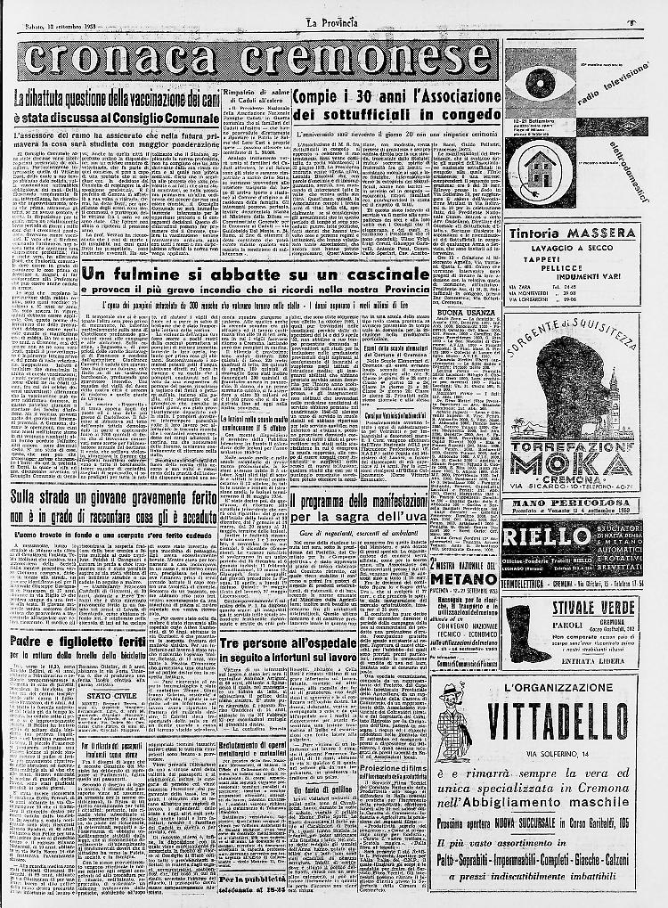 Un fulmine si abbatte su un cascinale e provoca il più grave incendio che si ricordi nella nostra Provincia