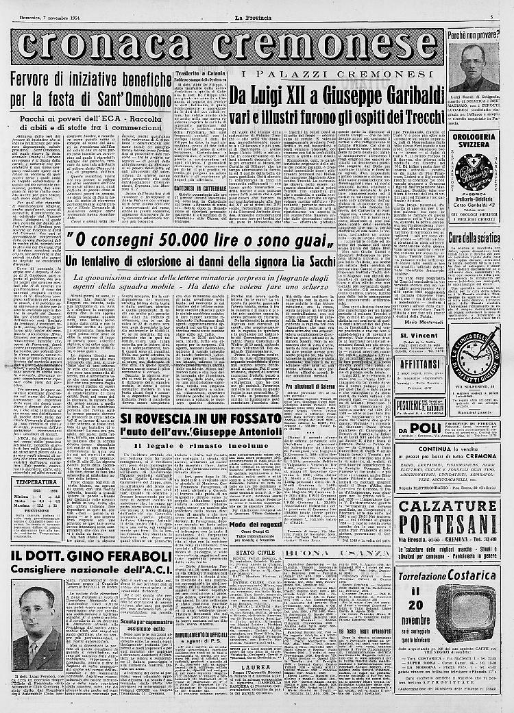 "O consegni 50.000 lire o sono guai,,