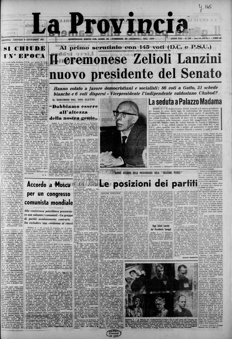 Il cremonese Zelioli Lanzini nuovo presidente del Senato