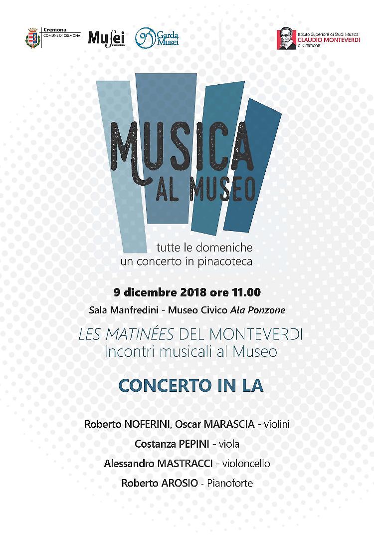 'Concerto in La' al Museo Civico