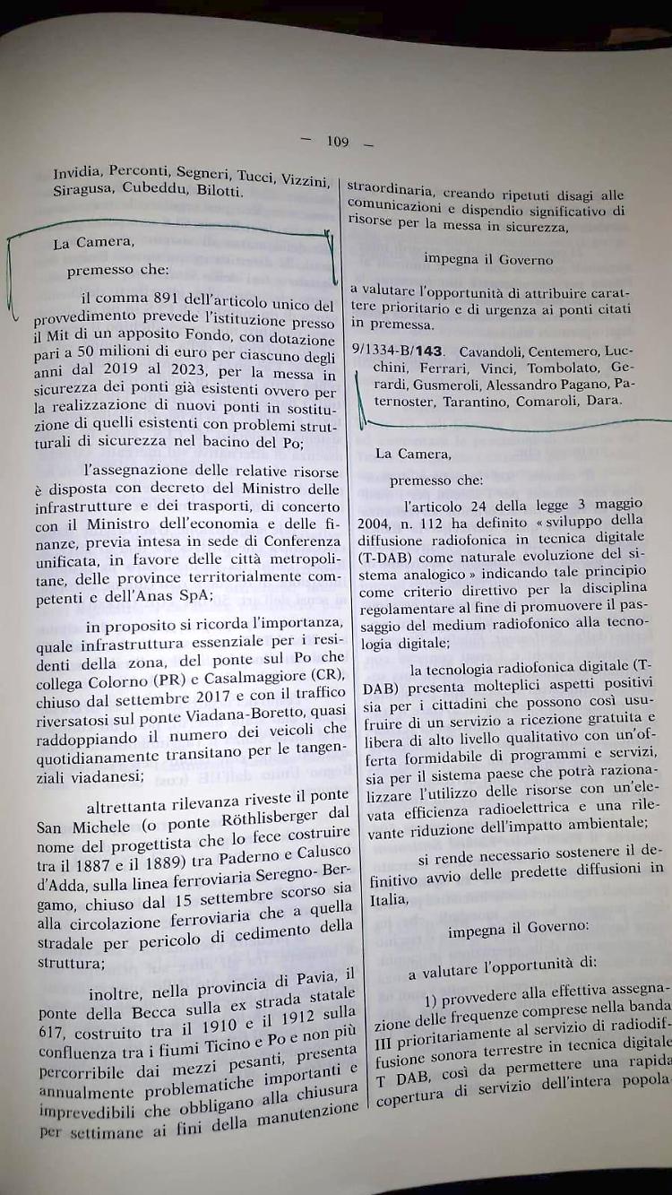  Governo impegnato a dare "priorità e urgenza per il nuovo ponte"