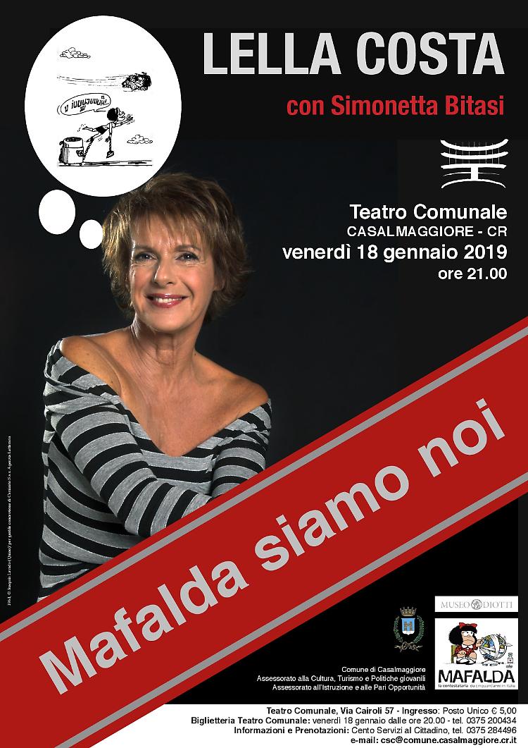 'Mafalda siamo noi', Lella Costa al Comunale