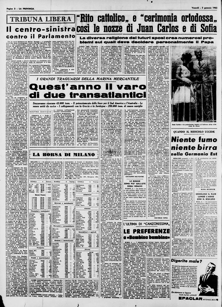 le nozze di Juan Carlos e di Sofia