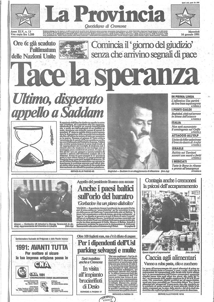 Tace la speranzaUltimo, disperato appello a Saddam