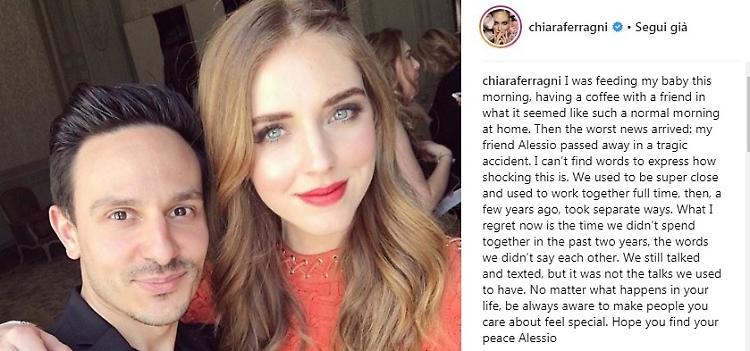 Incidente mortale, perde la vita Alessio Sanzogni: l'ex manager di Chiara Ferragni