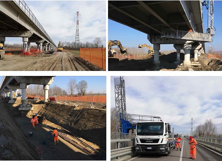 Quattro squadre al lavoro sul ponte