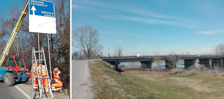 Instabilità del ponte sull'Oglio, stop ai camion