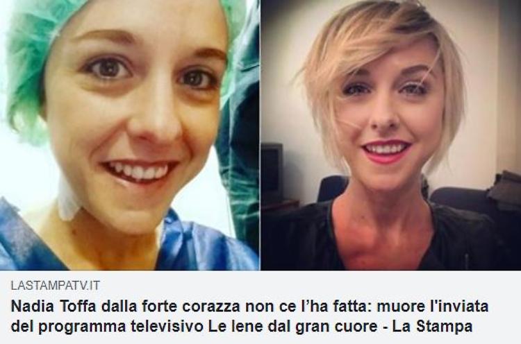 Un fake dà per morta Nadia Toffa, lei smentisce