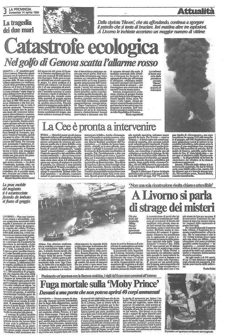 Nel golfo di Genova scatta l'allarme rosso 	