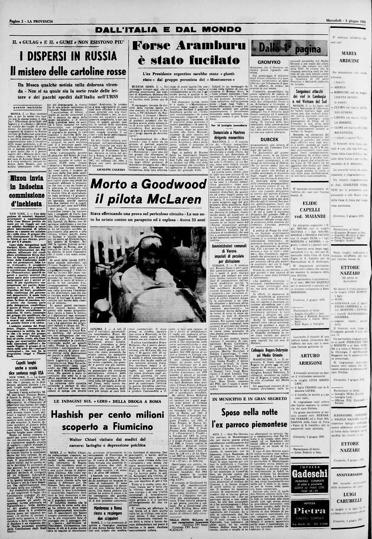 Morto a Goodwood il pilota McLaren 