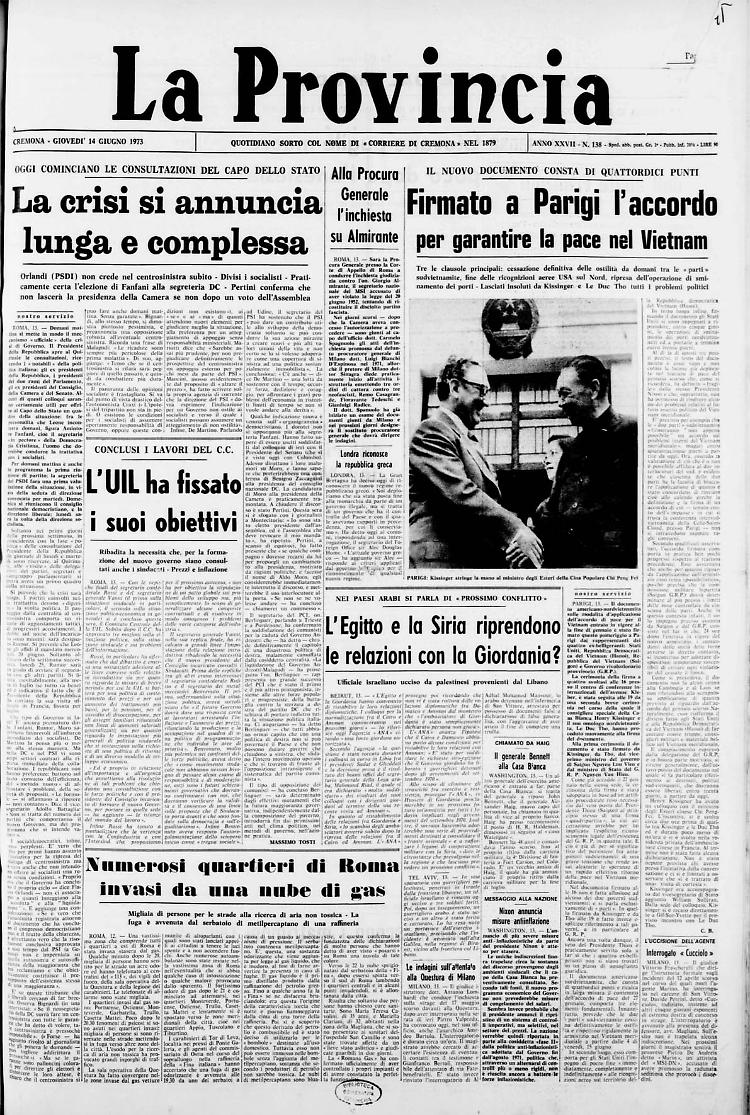 Firmato a Parigi l’accordo per garantire la pace nei Vietnam