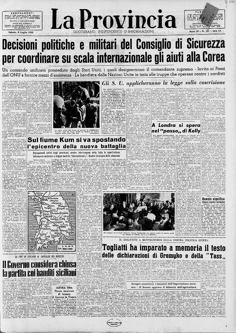 Decisioni politiche e militari del Consiglio di Sicurezza per coordinare su scala internazionale gli aiuti alla Corea