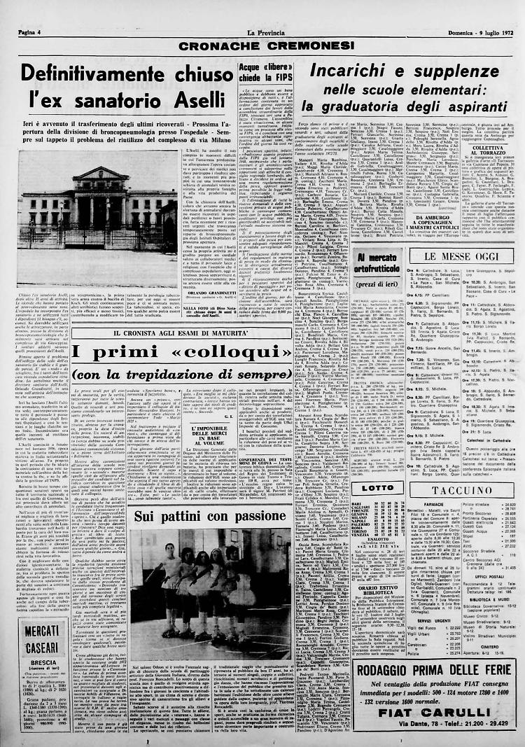 Definitivamente chiuso l’ex sanatorio Aselli
