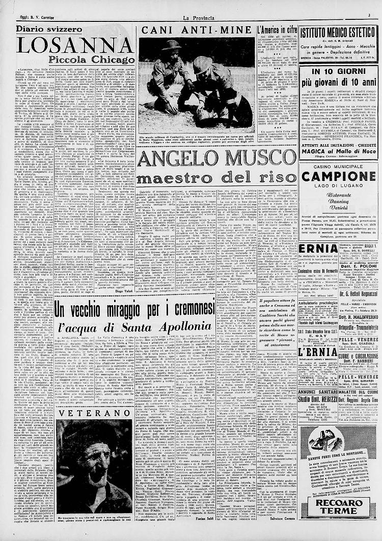 Un vecchio miraggio per i cremonesi l'acqua di S. Apollonia