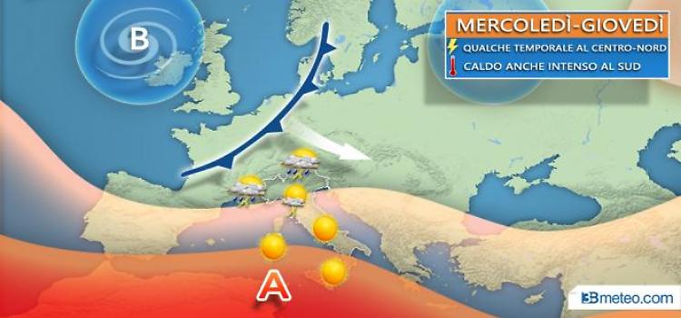 Tra martedì e giovedì temporali al Nord