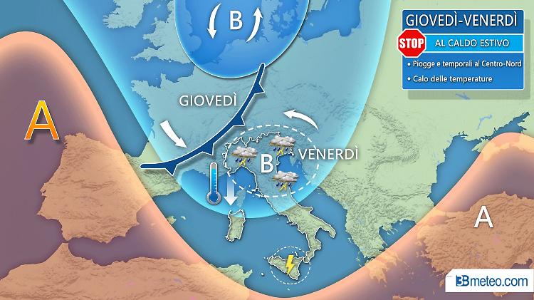 Stop all'estate, in arrivo perturbazioni dal Nord