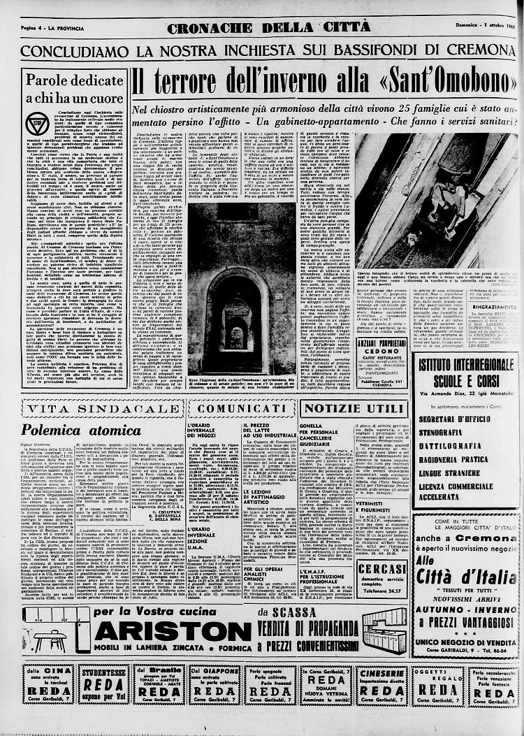 Il terrore dell'inverno alla «Sant'Omobono» 