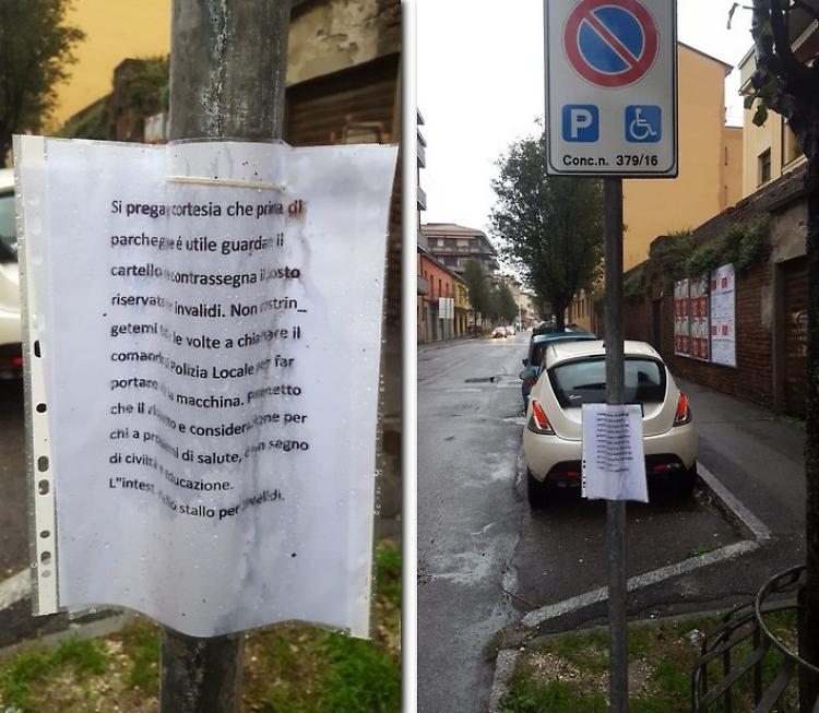 Posto auto da invalido, ma è sempre occupato