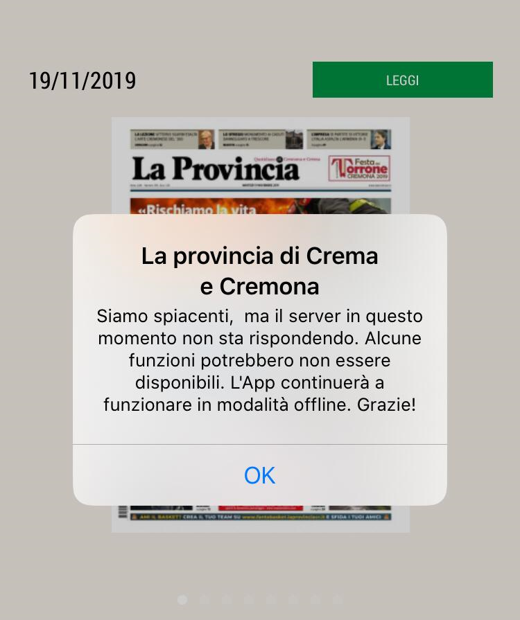 Guasto tecnico, momentaneamente non disponibile l'edizione online