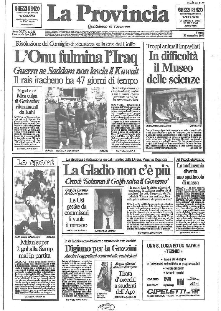 Ultimo avviso dell'Onu per Saddam Hussein