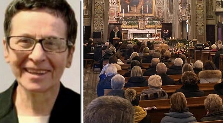 Castelvetro, chiesa gremita per l'addio a Pinuccia