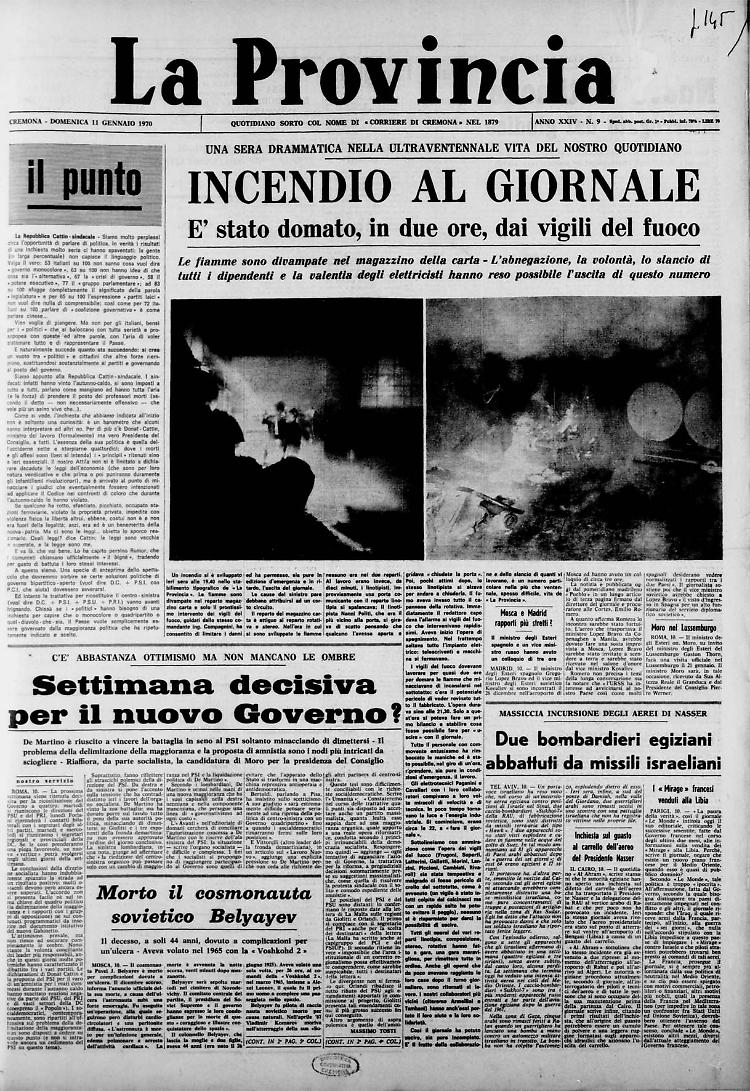 Incendio al giornale