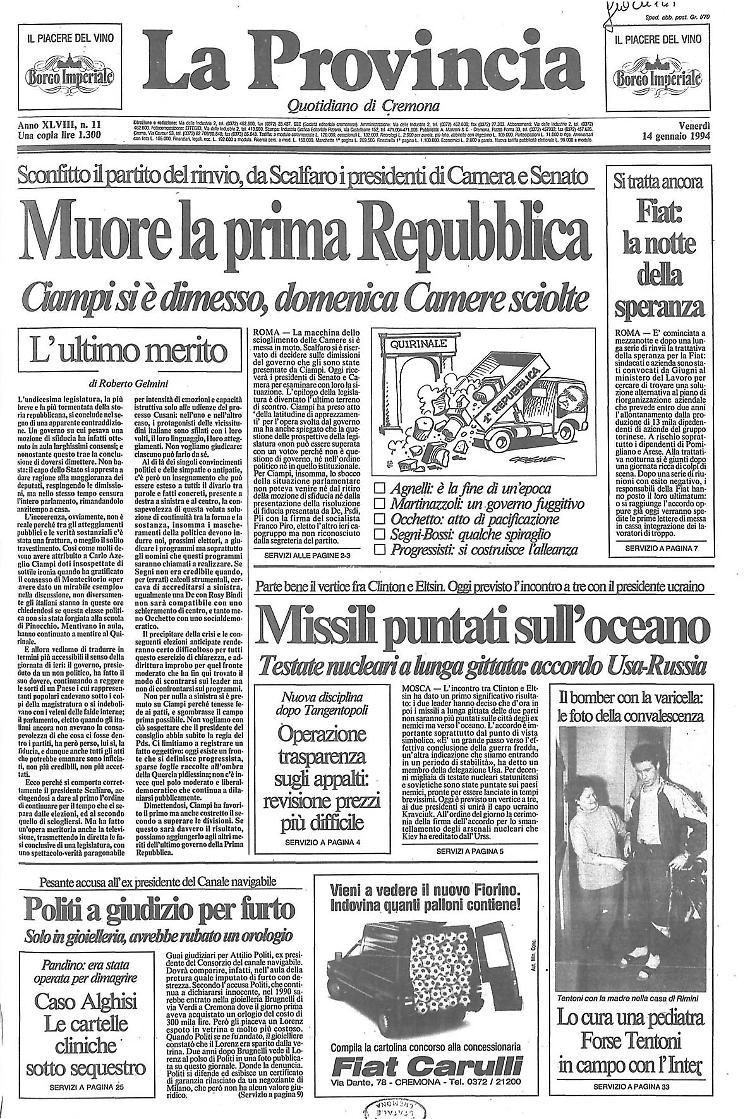Muore la prima Repubblica