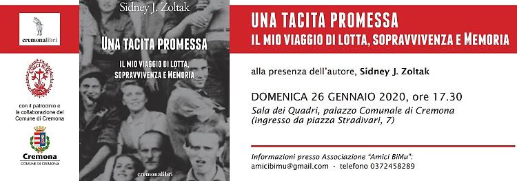Giornata della memoria, il libro di Sidney Zoltak presentato a Cremona