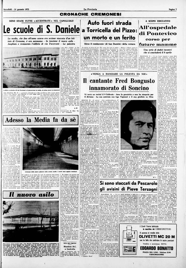 Il cantante Fred Bongusto innamorato di Soncino
